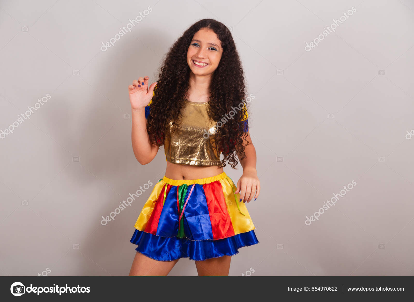 Young Teen Girl Brazilian Frevo Clothes Carnival Dancing Samba Stock Photo  by ©Ibstock 654970622