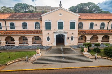 Ribeiro Preto, So Paulo / Brazil - Şubat 2023: Ribeirao Preto 'daki Sao Paulo Üniversitesi' nin havadan görünüşü. İlaç.