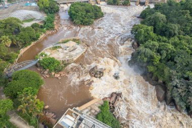 Salto, Sao Paulo / Brezilya - Şubat 2023: Salto 'nun havadan görünüşü, Amores Adası