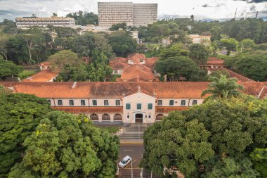 Ribeiro Preto, So Paulo / Brazil - Şubat 2023: Ribeirao Preto 'daki Sao Paulo Üniversitesi' nin havadan görünüşü. İlaç.