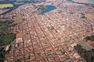 Guara, Sao Paulo, Brezilya - Ağustos 2022: Guara 'nın havadan görünüşü. So Paulo Eyaleti..