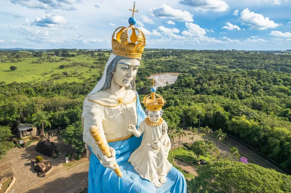 stock image Salto, So Paulo,Brazil - Circa February 2023: Aerial view of Salto, Monument to the Patroness