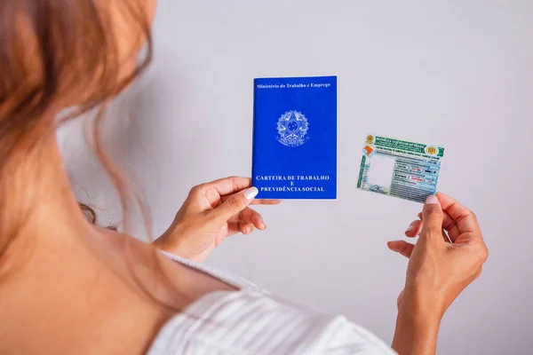 Carteira Habilitação Cartão Trabalho Seguridade Social Documentos Brasileiros — Fotografia de Stock