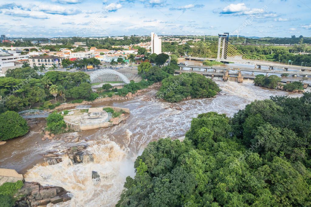 Salto, Sao Paulo, Brasil Circa Febrero 2023 Vista aérea de Salto