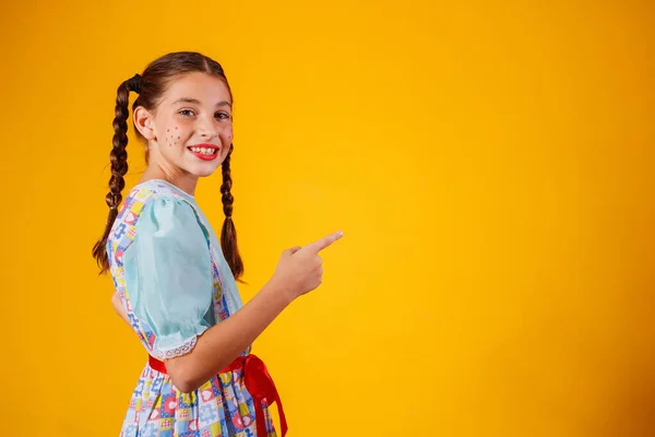 stock image Child in typical clothes of famous Brazilian party called 