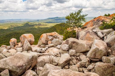 Arkasında bir dağ olan güzel bir manzara.