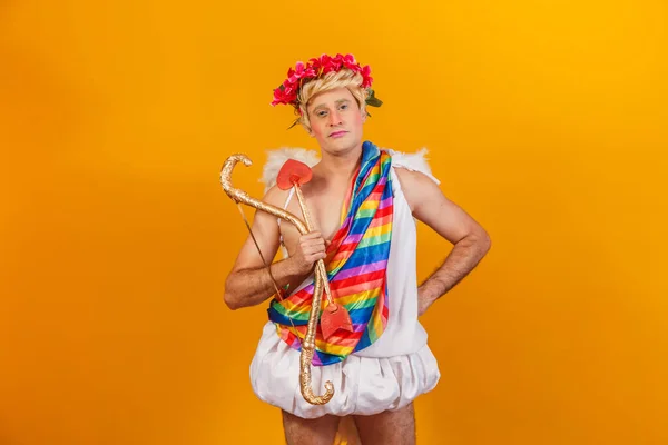 Cupido Con Bandiera Lgbt Gay Cupido Concetto — Foto Stock