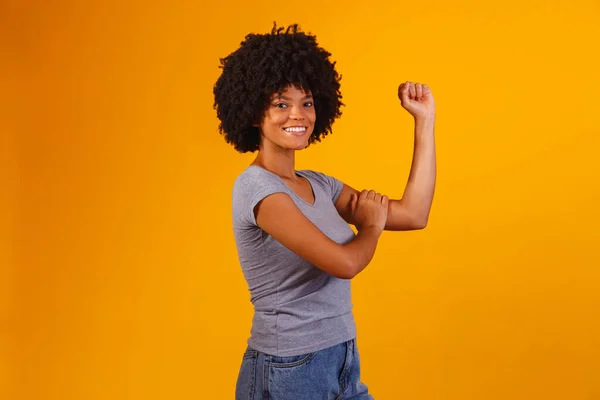 Podemos Fazê Punho Mulher Poder Feminino Mulher Vítima Racismo Abuso — Fotografia de Stock