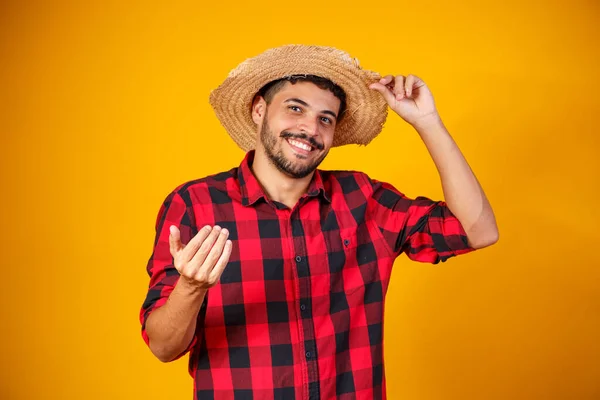 Hombre Brasileño Vestido Con Ropa Típica Para Festa Junina —  Fotos de Stock