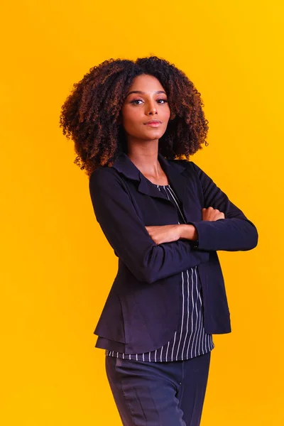 Takım Elbiseli Afro Kadın Başarılı Siyahi Kadın Kadını — Stok fotoğraf