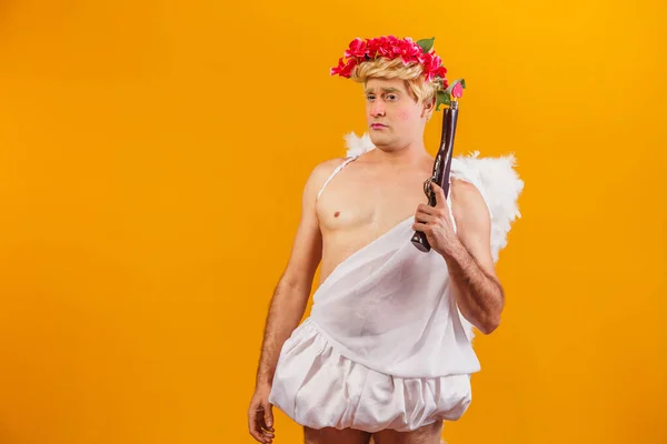 Cupido Sosteniendo Una Escopeta Cupido Armado — Foto de Stock