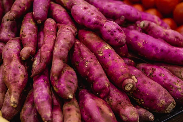 Lot Fresh Sweet Potatoes — Stock Photo, Image
