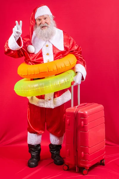 Santa Claus Jede Dovolenou Létě — Stock fotografie