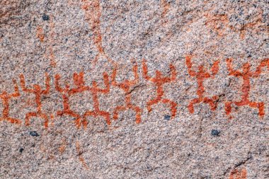 Mağara duvarındaki resim. Tarihi sanat. Çok eski hikaye. Çağlar. arkeoloji