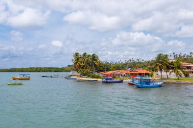 Natal, Rio Grande do Norte, Brezilya - 12 Mart 2021: Barra do Cunha Canguaretama şehrinin hava görüntüsü 