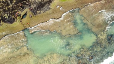 Natal, Rio Grande do Norte, Brezilya - 12 Mart 2021: Barra do Cunha Canguaretama şehrinin hava görüntüsü 