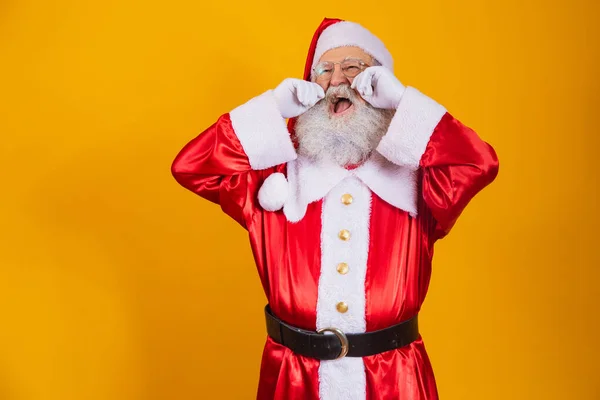 Santa Claus Llorando Con Las Manos Los Ojos —  Fotos de Stock