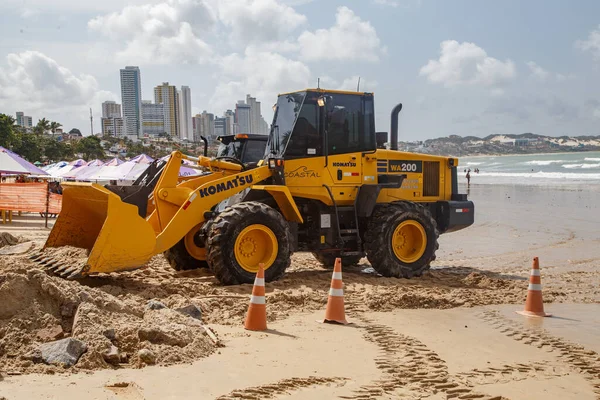 Natal Rio Grande Norte Brazílie Března 2021 Obrázek Traktoru Pláži — Stock fotografie
