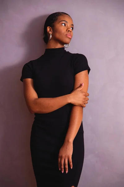 Mujer Negra Retrato Mujer Negra Estudio Fotográfico — Foto de Stock