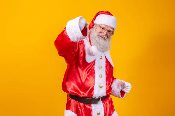 Verdadeiro Pai Natal Fazer Gesto Vencedor Sim — Fotografia de Stock