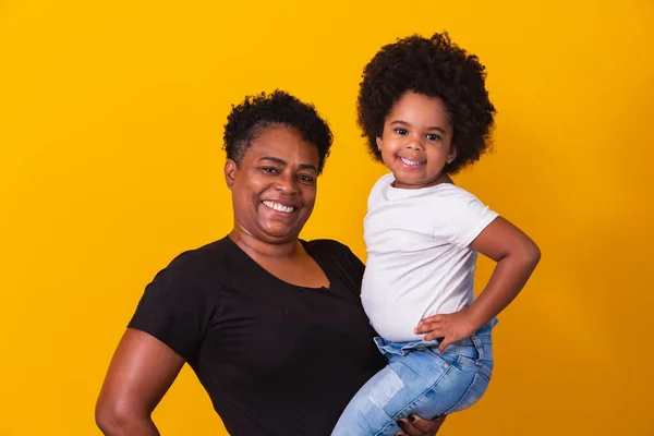 Glad Mors Dag Förtjusande Söt Afro Amerikansk Mamma Med Söt — Stockfoto