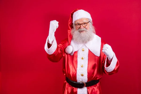 Prawdziwy Mikołaj Robi Zwycięski Gest Tak Jest — Zdjęcie stockowe