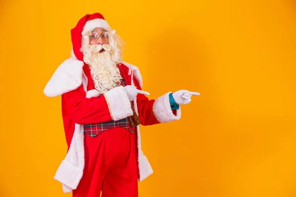 Babbo Natale Indica Lato Con Spazio Testo — Foto Stock
