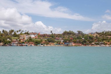 Natal, Rio Grande do Norte, Brezilya - 12 Mart 2021: Barra do Cunha Canguaretama şehrinin hava görüntüsü 