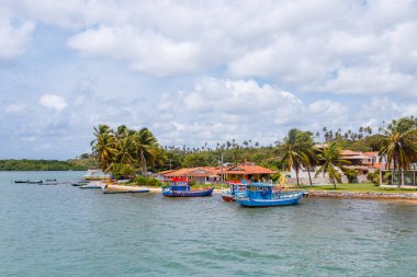 Natal, Rio Grande do Norte, Brezilya - 12 Mart 2021: Barra do Cunha Canguaretama şehrinin hava görüntüsü 