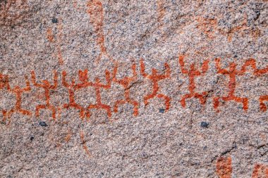 Mağara duvarındaki resim. Tarihi sanat. Çok eski hikaye. Çağlar. arkeoloji