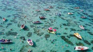 Natal, Rio Grande do Norte, Brezilya - 12 Mart 2021: Rio do Fogo 'nun hava görüntüsü
