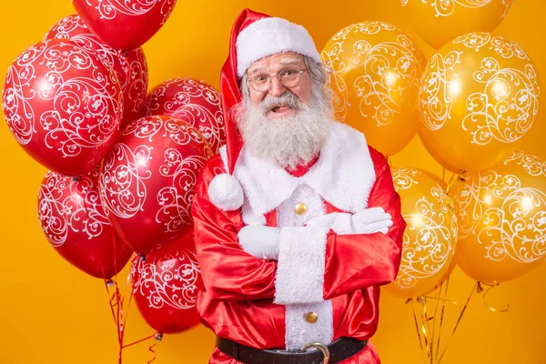 Santa Claus Med Några Ballonger Bakgrunden — Stockfoto