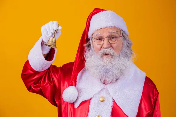 Jultomten Ringer Liten Klocka Bjällerklang Besparingar Inköp Julen Kommer Förbereder — Stockfoto