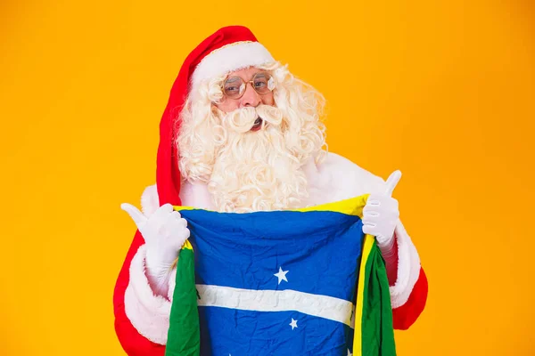 Babbo Natale Fan Del Brasile Babbo Natale Sostenitore Della Squadra — Foto Stock