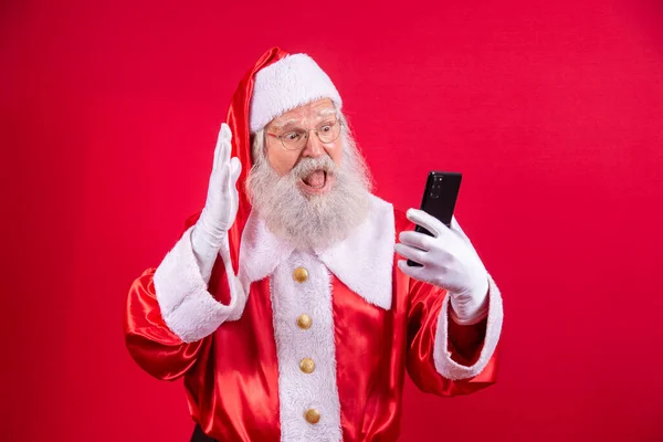Snygg Trendig Farfar Åldras Mogen Santa Tradition Vinter Kostym Huvudbonad — Stockfoto