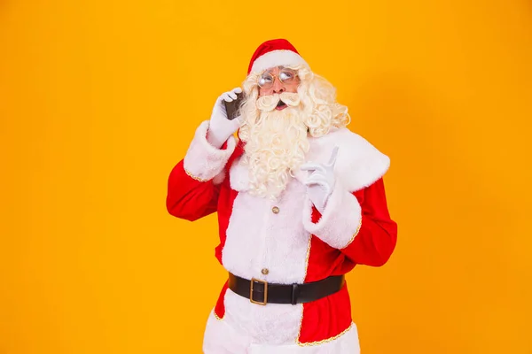 Weihnachtsmann Telefoniert — Stockfoto