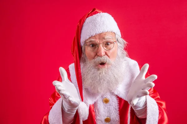 God Jul Och God Jul Santa Claus Blåser Snö — Stockfoto