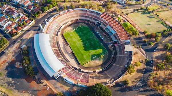 stock image Ribeiro Preto,So Paulo/ Brasil - August 09 2021: Aerial image of the stadium Santa Cruz Botafogo 