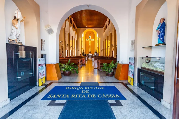 Santa Cruz Brasil Maret 2021 Gambar Dalam Gereja Paroki Santa — Stok Foto