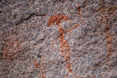 Mağara duvarındaki resim. Tarihi sanat. Çok eski hikaye. Çağlar. arkeoloji