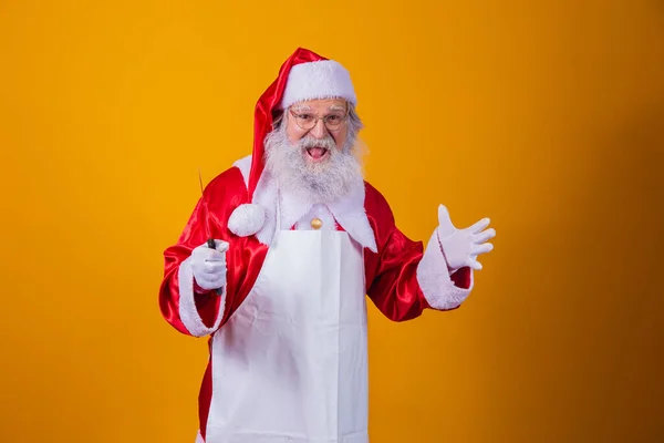 Άγιος Βασίλης Κρατάει Μαχαίρι Έννοια Του Σατανικού Βασίλη Δολοφονία — Φωτογραφία Αρχείου