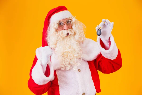 Père Noël Porte Des Clés Voiture Dans Une Promotion Spéciale — Photo