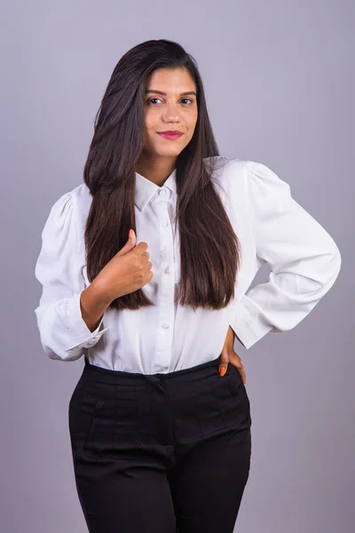 Femme Brésilienne Femme Affaires Entrepreneur Portrait Vertical — Photo