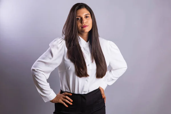 Brasiliansk Kvinna Affärskvinna Entreprenör Horisontellt Porträtt — Stockfoto