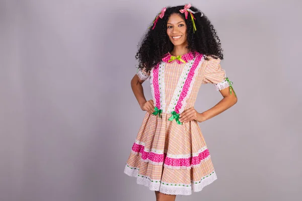 Brezilya Kadın Tipik Festa Junina Kıyafetleri Giyiyor Arraial Festa Joo — Stok fotoğraf