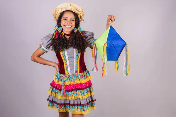 Noire Brésilienne Portant Des Vêtements Fête Juin Fraternisation Nom Joo — Photo