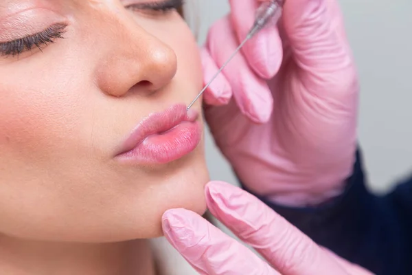 Woman Wearing Bathrobe Beauty Clinic Aesthetics Patient Cosmetic Procedures Application — Stock Photo, Image
