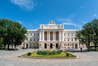 Lviv, Ukrayna - 30 Ağustos 2023: Lviv Ulusal Üniversitesi İvan Franko Meydanı