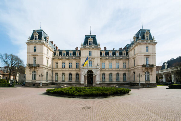 Lviv, Ukraine - March 27, 2024: Pototsky Palace. A luxurious 19th-century French-style palace with antique furniture and a museum of European art
