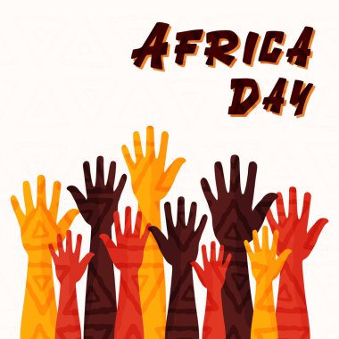 Africa day tribal art icons celebrating African unity . Eps 10 vector ilustration clipart